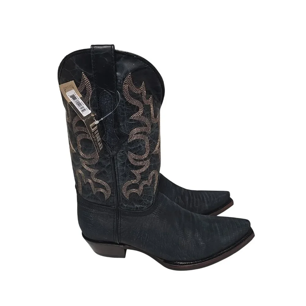 Dingo Men's DI 107 The Duke Snip Leather Pull On Western Boot Navy Size 11.5D - Picture 2 of 6